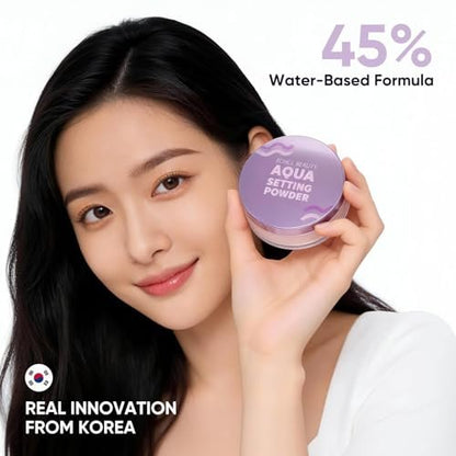 2CHILL Aqua Setting Powder - 45% Water Essence Translucent Loose Powder, Hydrating Matte Finish, Blurs Pores & Brightens Skin, Waterproof Sweat Resistant Oil Control (0.35 oz) Avelisse