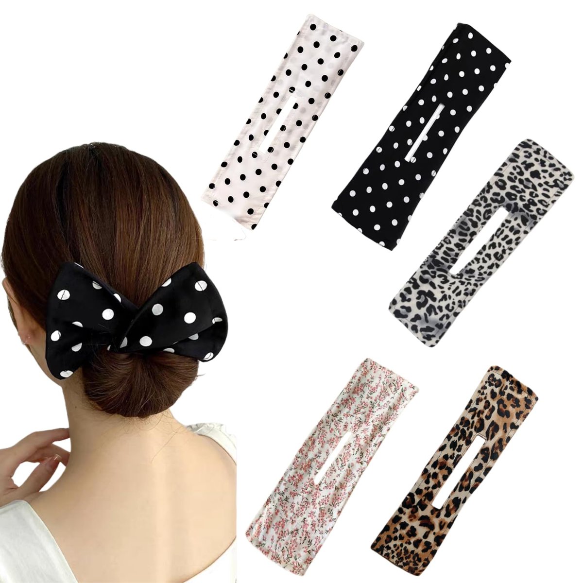 5 Pcs Hair Bun Maker - Twist Bun Clips for Women & Kids, Messy Bun Shaper for Long Thick or Thin Hair - görsel 1