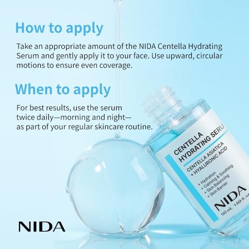 NIDA Centella Hydrating Serum – Centella Asiatica & Hyaluronic Acid for Hydration, Calming & Skin Barrier Support – 1.69 fl oz (50ml) - görsel 10