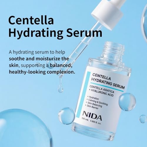 NIDA Centella Hydrating Serum – Centella Asiatica & Hyaluronic Acid for Hydration, Calming & Skin Barrier Support – 1.69 fl oz (50ml) - görsel 4