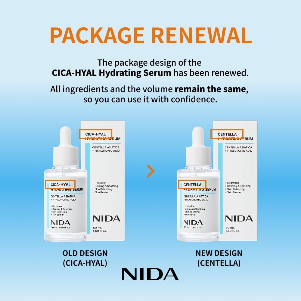 NIDA Centella Hydrating Serum – Centella Asiatica & Hyaluronic Acid for Hydration, Calming & Skin Barrier Support – 1.69 fl oz (50ml) - görsel 13