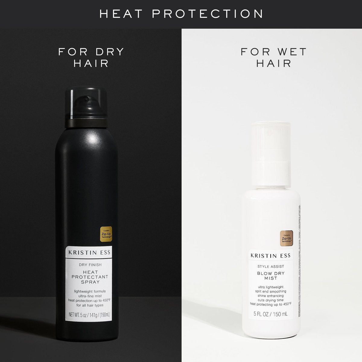 Kristin Ess Dry Heat Protectant Spray - Blow Dry Frizz Control & Shine Enhancing - Anti Humidity Thermal Heat Protectant - Repairs & Protects Hair Up to 450°F - Fresh Pear Scent, 5 oz Avelisse