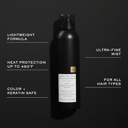 Kristin Ess Dry Heat Protectant Spray - Blow Dry Frizz Control & Shine Enhancing - Anti Humidity Thermal Heat Protectant - Repairs & Protects Hair Up to 450°F - Fresh Pear Scent, 5 oz Avelisse