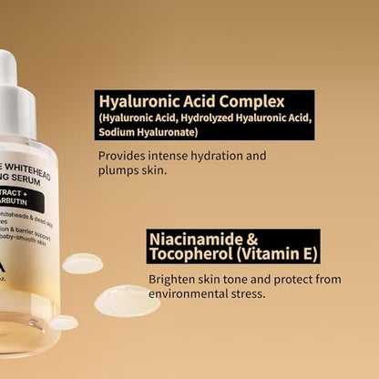 NIDA White Rice Whitehead Exfoliating Serum - 1.69 fl.oz (50ml) Daily Soft Face Scrub for All Skin Types Avelisse