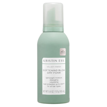 Kristin Ess Heat Protectant Hair Mousse for Women - 4-in-1 Volumizing Styling Foam for Blow Out, Softens, Detangles, Adds Shine, Reduces Frizz - Fine to Curly Hair - 5.6 Fl Oz Avelisse