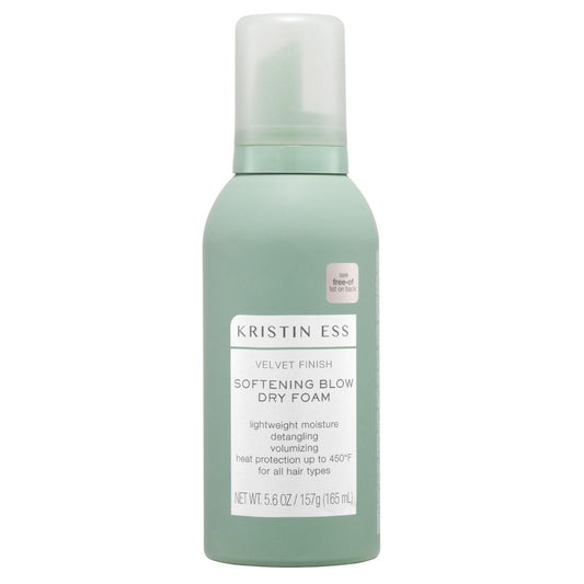 Kristin Ess Heat Protectant Hair Mousse for Women - 4-in-1 Volumizing Styling Foam for Blow Out, Softens, Detangles, Adds Shine, Reduces Frizz - Fine to Curly Hair - 5.6 Fl Oz Avelisse