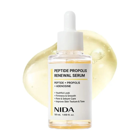 NIDA Peptide Propolis Renewal Serum - Anti-Aging & Pore Care with Peptide Complex, Propolis Extract, Adenosine - 1.69 fl oz (50ml) Avelisse