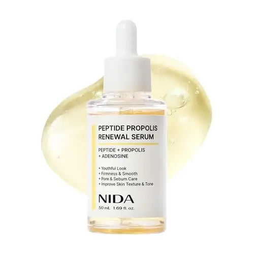 NIDA Peptide Propolis Renewal Serum - Anti-Aging & Pore Care with Peptide Complex, Propolis Extract, Adenosine - 1.69 fl oz (50ml) Avelisse
