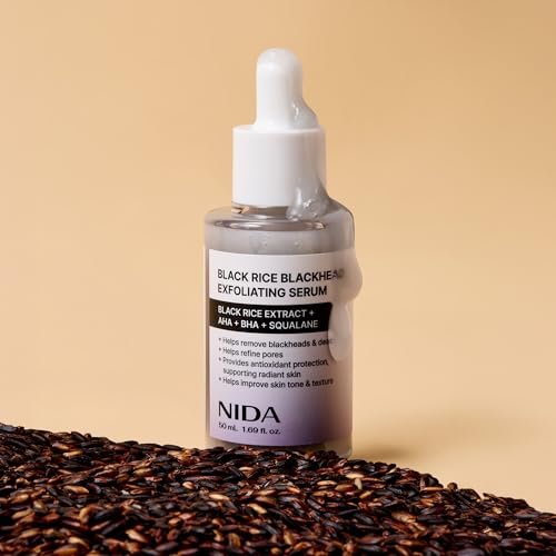 NIDA Black Rice Blackhead Exfoliating Serum - 1.69 fl oz (50ml) Daily Soft Exfoliating Face Scrub for All Skin Types - görsel 14