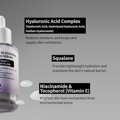 NIDA Black Rice Blackhead Exfoliating Serum - 1.69 fl oz (50ml) Daily Soft Exfoliating Face Scrub for All Skin Types