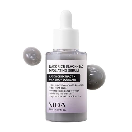 NIDA Black Rice Blackhead Exfoliating Serum - 1.69 fl oz (50ml) Daily Soft Exfoliating Face Scrub for All Skin Types - görsel 2