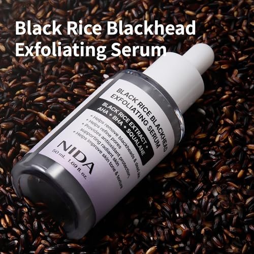 NIDA Black Rice Blackhead Exfoliating Serum - 1.69 fl oz (50ml) Daily Soft Exfoliating Face Scrub for All Skin Types - görsel 4