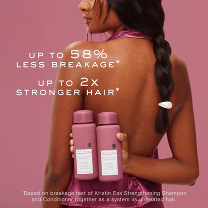 Kristin Ess Biotin Shampoo - Sulfate Free & Color Safe - Promotes Healthy Hair Growth, Strengthens & Nourishes Dry Damaged Hair - Anti-Breakage Fortifying Biotin Repair Shampoo for Volume - Vegan, 10 oz