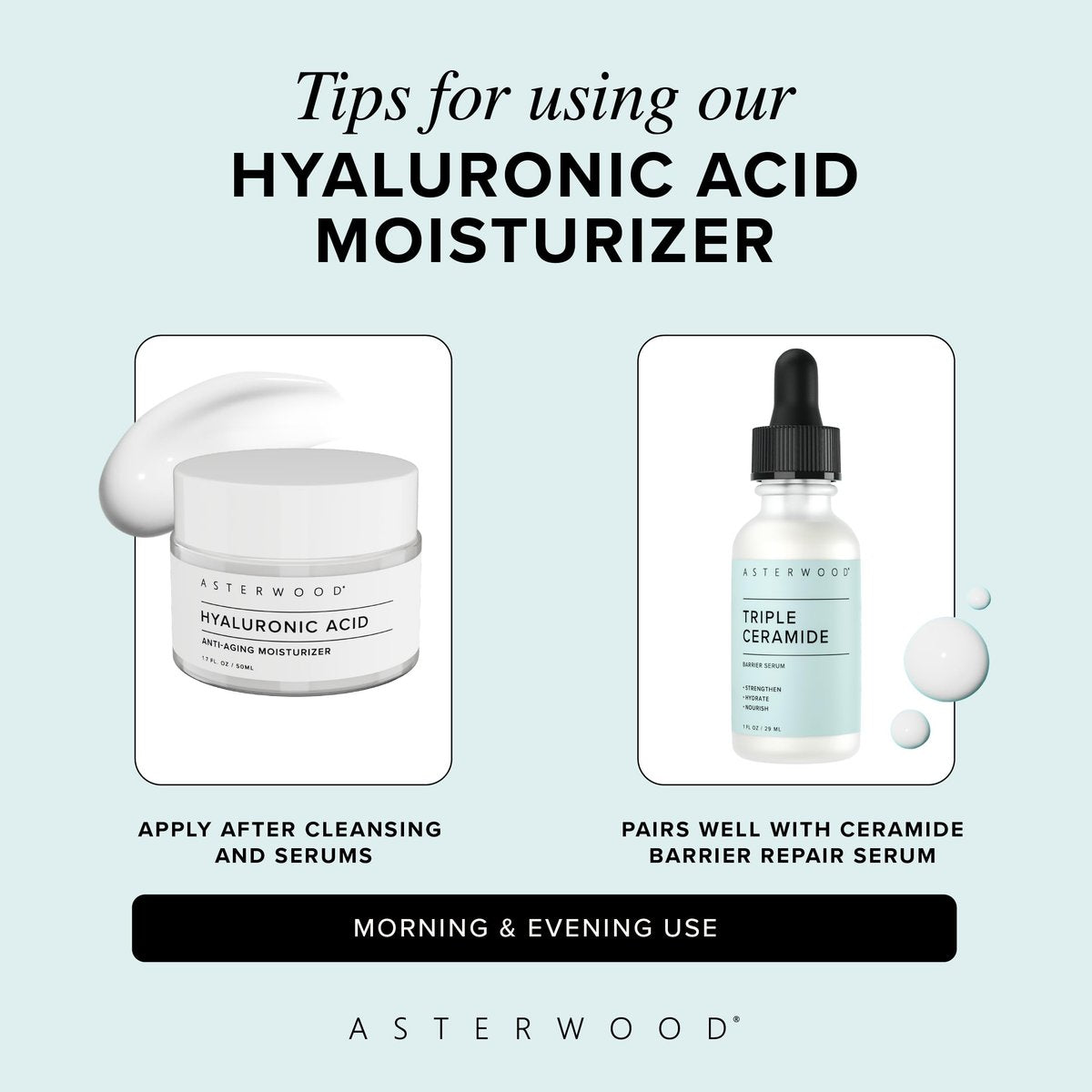 Asterwood Hyaluronic Acid Moisturizer for Face - Hydrating, Lightweight Anti-Aging Moisturizer - Fragrance-Free, Cruelty-Free - 1.7 Fl Oz Avelisse