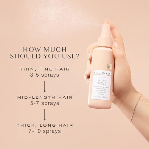 Kristin Ess 12-in-1 Leave-In Conditioner & Heat Protectant Spray – Up to 450°F Protection, Blow Dry & Flat Iron Defense, Anti-Frizz Detangler, Color Safe, 5 Fl Oz - görsel 10