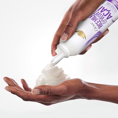 Dove Whipped Shower Foam Rice Milk & Velvet Açaí – Hydrating Body Wash for Soft Skin, 10.3 Fl Oz Avelisse