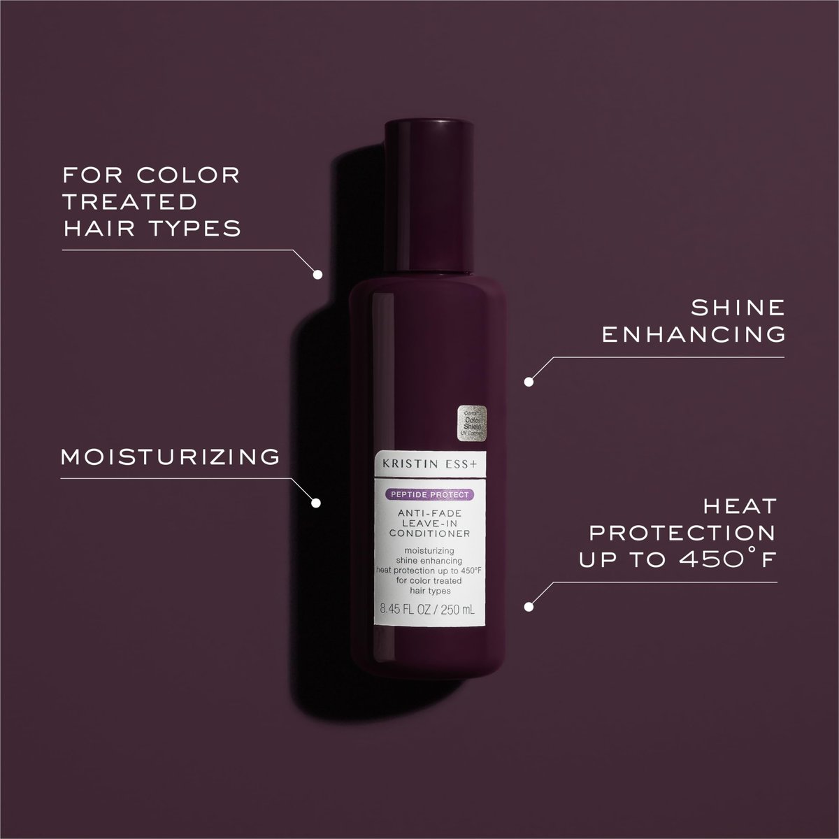 Kristin Ess+ Anti-Fade Moisturizing Leave-in Conditioner with UV Color Shield & Peptides - Lightweight, Anti-Frizz, Heat Protectant - Sulfate & Paraben Free, Vegan, 8.45 fl oz Avelisse