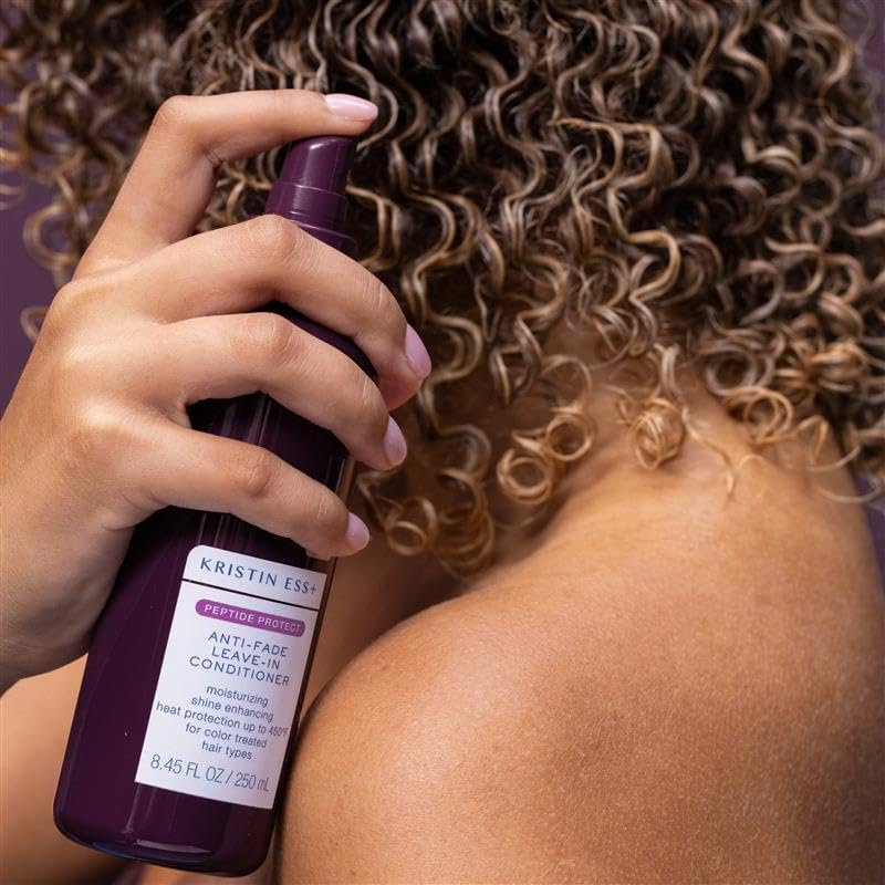 Kristin Ess+ Anti-Fade Moisturizing Leave-in Conditioner with UV Color Shield & Peptides - Lightweight, Anti-Frizz, Heat Protectant - Sulfate & Paraben Free, Vegan, 8.45 fl oz Avelisse