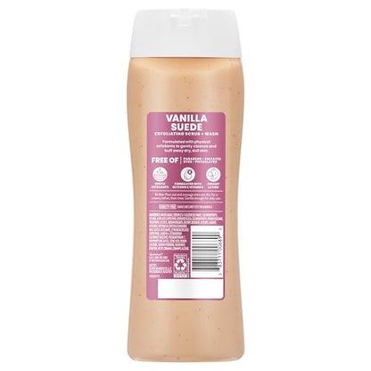 Suave Vanilla Suede Exfoliating Body Wash & Scrub – Sulfate-Free Hydrating Cleanser with Glycerin & Vitamin E, 6 Count (108 Fl Oz Total) Avelisse