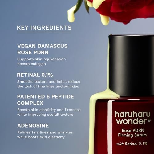 Haruharu Wonder Rose PDRN Firming Serum with Retinal 0.1% - Boost Collagen, Minimize Fine Lines & Wrinkles, Fragrance Free, Vegan, Korean Skincare (1.01 fl.oz) Avelisse