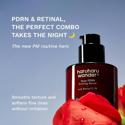 Haruharu Wonder Rose PDRN Firming Serum with Retinal 0.1% - Boost Collagen, Minimize Fine Lines & Wrinkles, Fragrance Free, Vegan, Korean Skincare (1.01 fl.oz) Avelisse