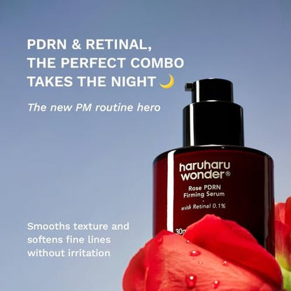 Haruharu Wonder Rose PDRN Firming Serum with Retinal 0.1% - Boost Collagen, Minimize Fine Lines & Wrinkles, Fragrance Free, Vegan, Korean Skincare (1.01 fl.oz) Avelisse