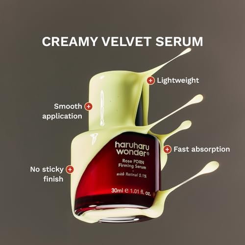 Haruharu Wonder Rose PDRN Firming Serum with Retinal 0.1% - Boost Collagen, Minimize Fine Lines & Wrinkles, Fragrance Free, Vegan, Korean Skincare (1.01 fl.oz) Avelisse