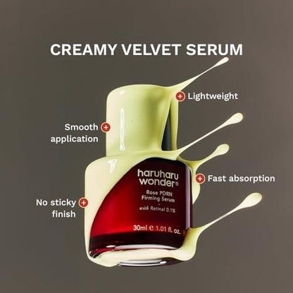 Haruharu Wonder Rose PDRN Firming Serum with Retinal 0.1% - Boost Collagen, Minimize Fine Lines & Wrinkles, Fragrance Free, Vegan, Korean Skincare (1.01 fl.oz) Avelisse