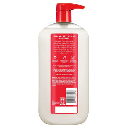 Suave Strawberry Delight Uplifting Body Wash, 30 FL OZ Pump, 4 Pack - Hydrating with Glycerin & Vitamin E Avelisse