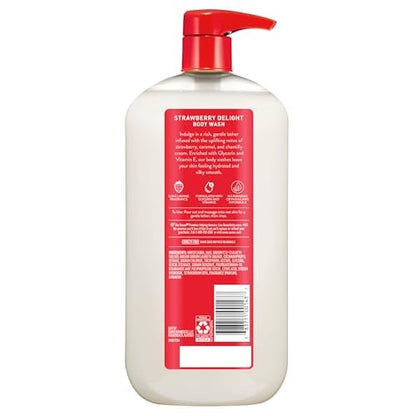 Suave Strawberry Delight Uplifting Body Wash, 30 FL OZ Pump, 4 Pack - Hydrating with Glycerin & Vitamin E Avelisse