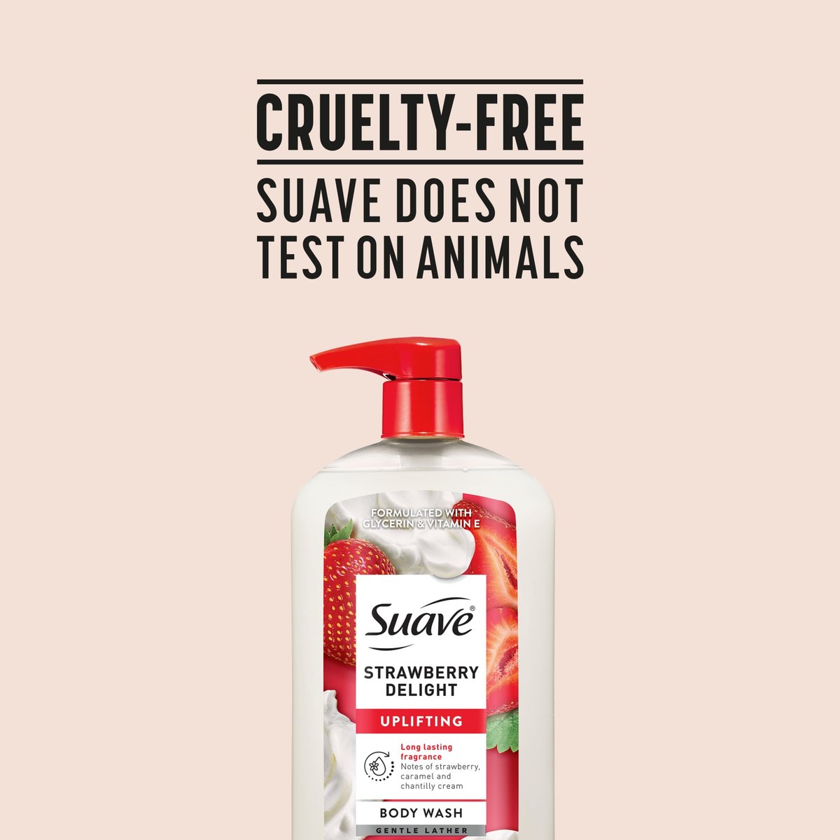 Suave Strawberry Delight Uplifting Body Wash, 30 FL OZ Pump, 4 Pack - Hydrating with Glycerin & Vitamin E Avelisse