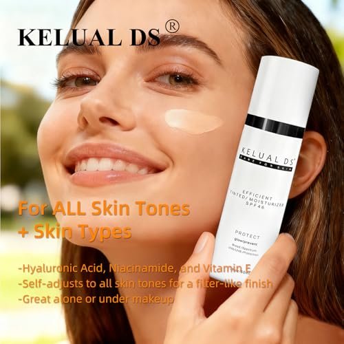 KELUAL DS Anti-Aging Tinted Face Moisturizer & Sheer Face Sunscreen SPF 46, Hydrating Skin Care & Sunscreen Moisturizer, 1.7 oz Avelisse