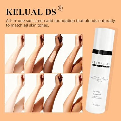 KELUAL DS Anti-Aging Tinted Face Moisturizer & Sheer Face Sunscreen SPF 46, Hydrating Skin Care & Sunscreen Moisturizer, 1.7 oz Avelisse