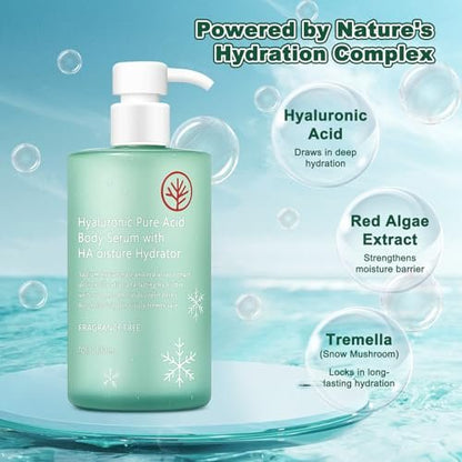 HONAVE HA Hyaluronic Acid Body Serum – Deep Hydration & Silky Smooth, Non-Greasy, Fast-Absorbing, 10 Fl Oz Avelisse