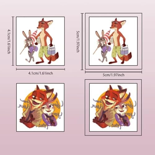 40Pcs Cute Zootopia2 Temporary Tattoo Stickers - Kid-Safe Removable Tattoos for Party Supplies & Birthday Gifts - görsel 4
