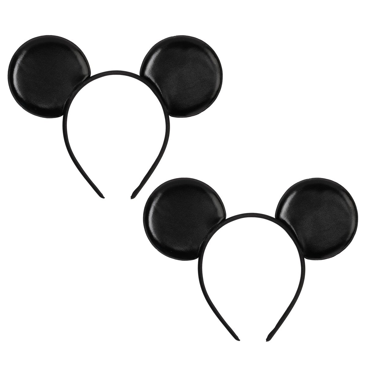 Classic Black Mouse Ears Headband 2-Pack – Unisex Smooth Ears for Couples, Family Trips & DIY Projects – Simple & Lightweight Avelisse