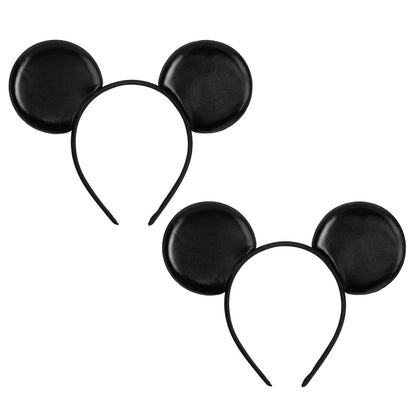 Classic Black Mouse Ears Headband 2-Pack – Unisex Smooth Ears for Couples, Family Trips & DIY Projects – Simple & Lightweight Avelisse