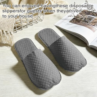 GRWJHUM 16 Pairs Disposable Travel Slippers for Women, Individually Wrapped Hotel Slippers for Guests, Lightweight Plastic House Slippers for Men & Women Avelisse