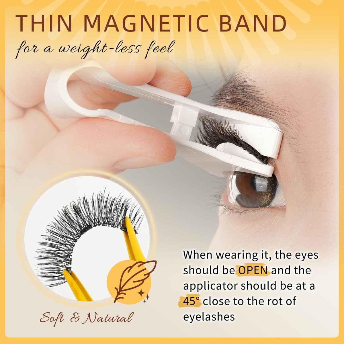 QUEWEL Magnetic Eyelashes 4 Pair Reusable Natural Look Lash Clusters Kit with Applicator – No Glue Needed, Easy to Wear and Remove (Black, 4 Pairs) Avelisse