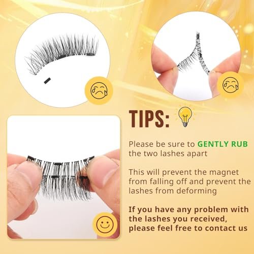 QUEWEL Magnetic Eyelashes 4 Pair Reusable Natural Look Lash Clusters Kit with Applicator – No Glue Needed, Easy to Wear and Remove (Black, 4 Pairs) Avelisse