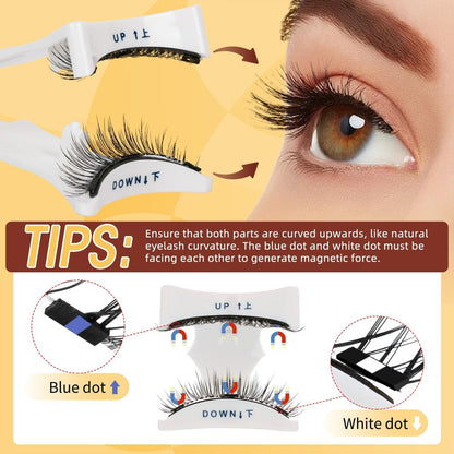 QUEWEL Magnetic Eyelashes 4 Pair Reusable Natural Look Lash Clusters Kit with Applicator – No Glue Needed, Easy to Wear and Remove (Black, 4 Pairs) Avelisse