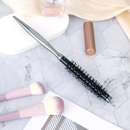 Small Round Hair Brush, Mini Quiff Roller Brush for Blow Drying and Curling 1/2 Inch - Stiff Nylon Bristles, Metal Handle - for Short Fine Hair Women Men - görsel 10