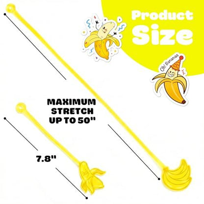 48PCS Banana Party Favors - 24 Temporary Tattoos & 24 Sticky Hands for Kids Birthday Party Supplies, Goodie Bag Stuffers, Classroom Prizes, Treasure Box Toys, Student Gifts