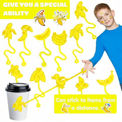 48PCS Banana Party Favors - 24 Temporary Tattoos & 24 Sticky Hands for Kids Birthday Party Supplies, Goodie Bag Stuffers, Classroom Prizes, Treasure Box Toys, Student Gifts