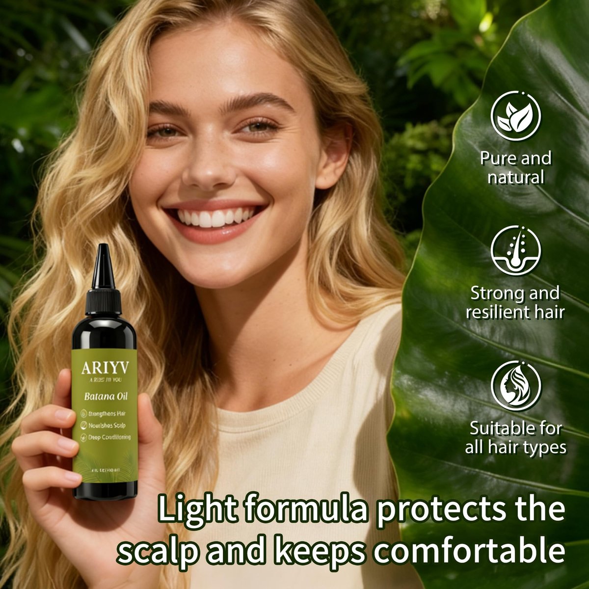 Ariyv Batana Oil for Hair Growth – Natural Batana Oil Prevents Hair Loss, Reduces Breakage, Strengthens Hair, Enhances Thickness for Men & Women (4 Fl Oz) Avelisse