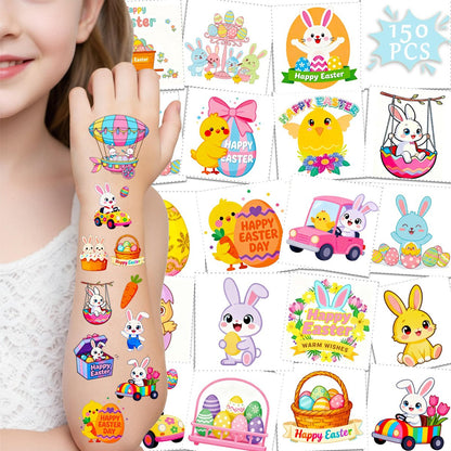 GgXanthyll Easter Temporary Tattoos - 150 PCS Waterproof Non-Candy Party Favors for Kids & Adults Avelisse