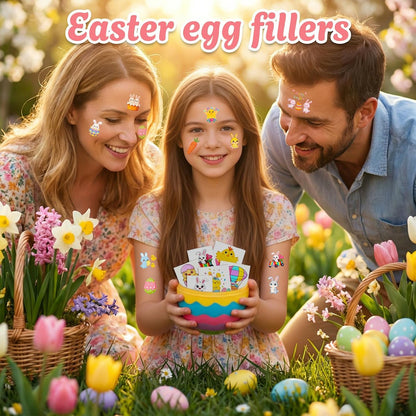GgXanthyll Easter Temporary Tattoos - 150 PCS Waterproof Non-Candy Party Favors for Kids & Adults Avelisse