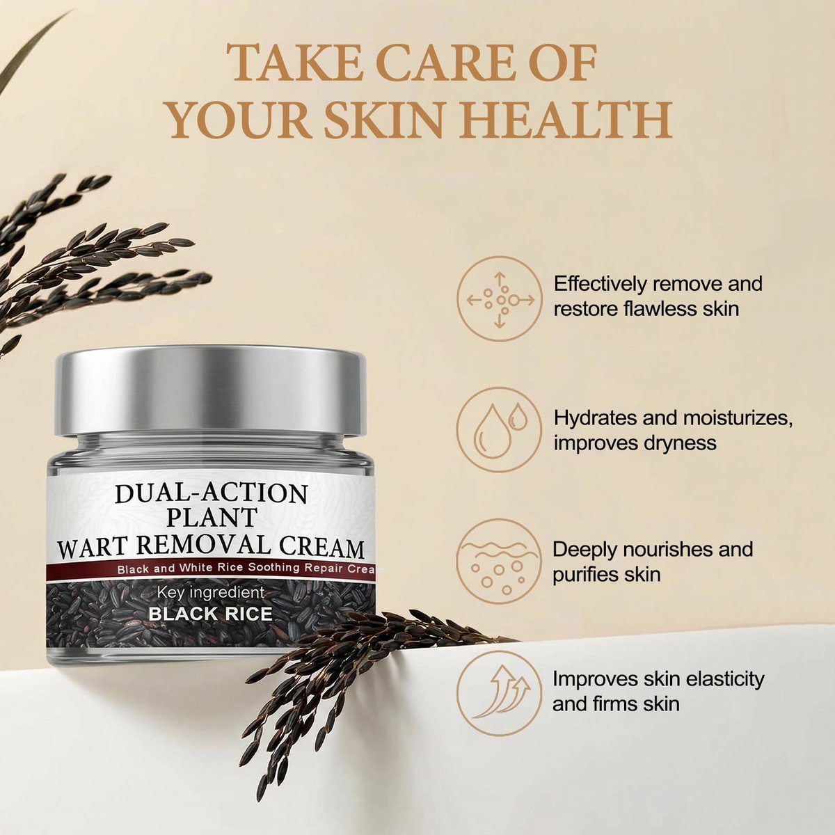 Yocisku Keratin Erase Dual-Action Renewal Cream – Black and White Rice Soothing Repair Cream for Smooth, Refined Skin – Natural Face Moisturizer for All Skin Types (1.69 Fl Oz) Avelisse