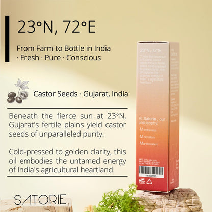 SATORIE 2-Pack Organic Castor Oil with Rose Quartz Rollerball - USDA Certified 100% Castor Oil Roll-on for Face, Under Eyes, Brows & Lashes; Deep Moisture, Soothing, Promotes Hair Growth Avelisse