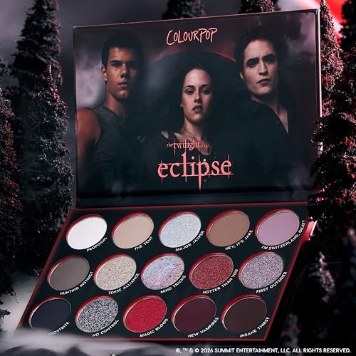 ColourPop x The Twilight Saga Eclipse Eyeshadow Palette - Limited Edition 15 Shade Matte, Metallic & Glitter Eyeshadow with High-Pigment Long-Wearing Formula Avelisse